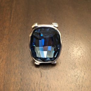 UNO de 50 blue swarovski crystal ring size:  7 1/2